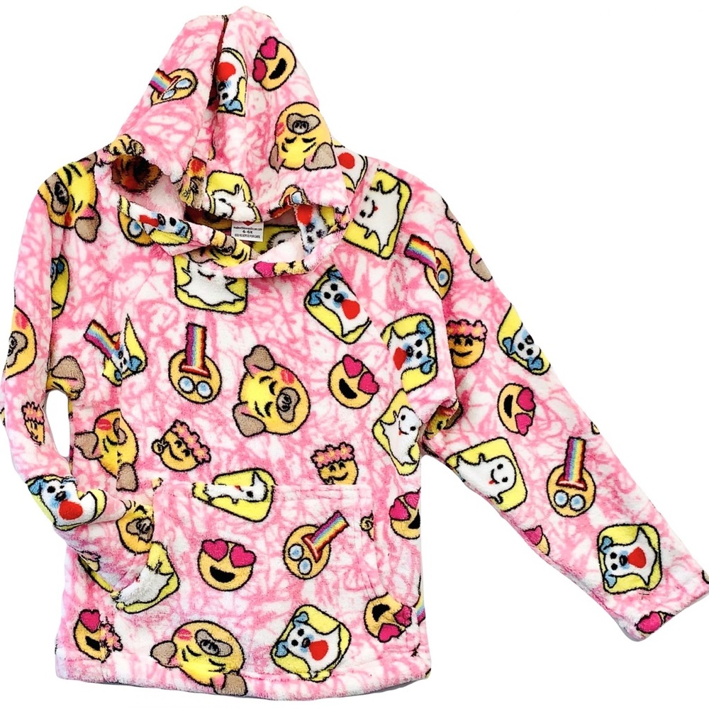 Made with love and kisses pink Snapchat fleece sweatshirt, girls size 8-10